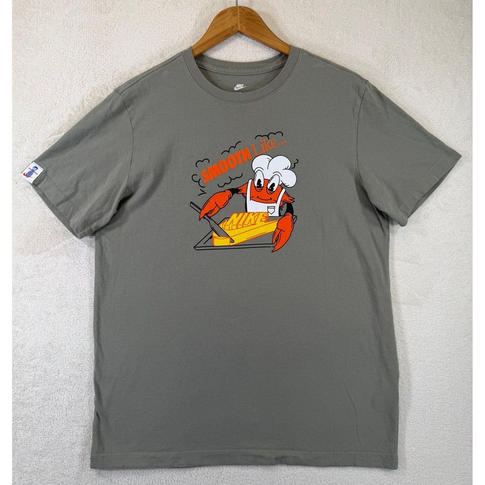 Nike Sole Food Smooth Like Butter Chef‎ Crab Graphic T-Shirt Grey Mens M